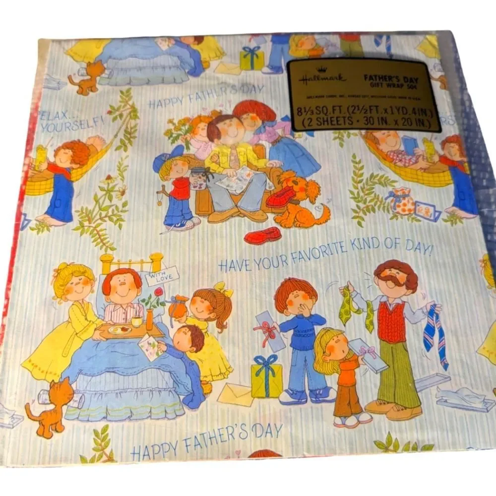 Hallmark Vintage Fathers Day Wrapping‎ Paper NIP
